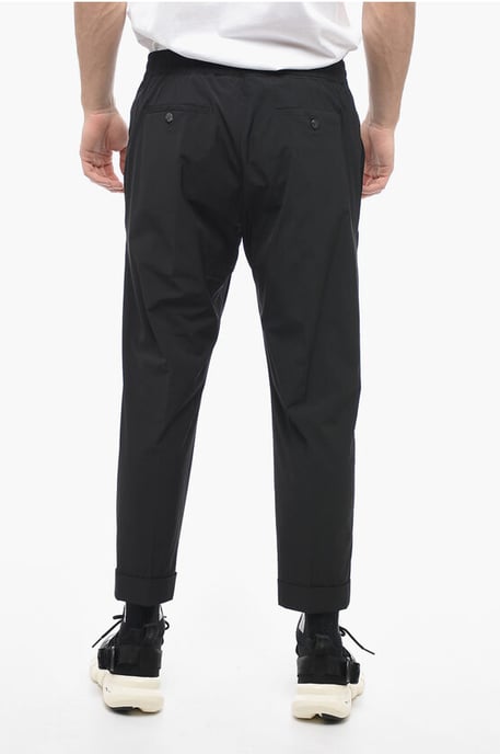 Nylon REM-broek met elastische tailleband in zwart - Image 2