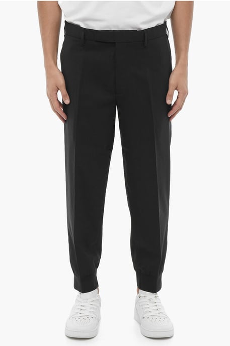 Laag getailleerde slim fit JACK-broek met manchetten in middernachtblauw - Image 1