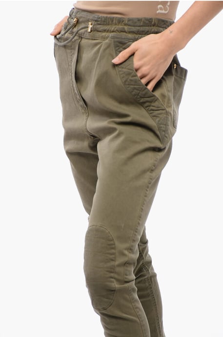 Jodhpurbroek met gewatteerde inzetstukken in groen - Image 3
