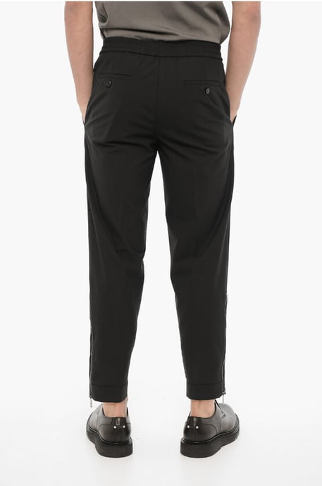 Slim Fit Broek met Enkelrits in Zwart - Image 2
