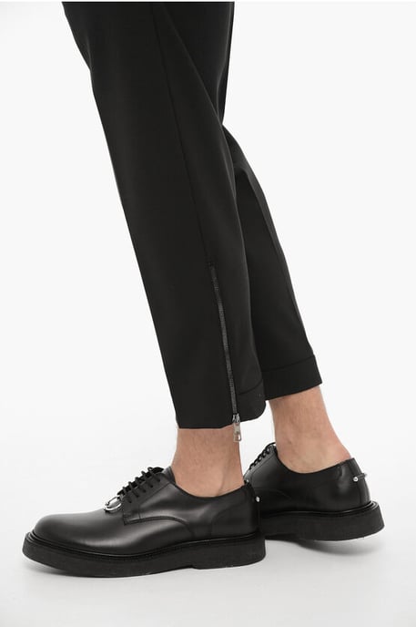 Slim Fit Broek met Enkelrits in Zwart - Image 3