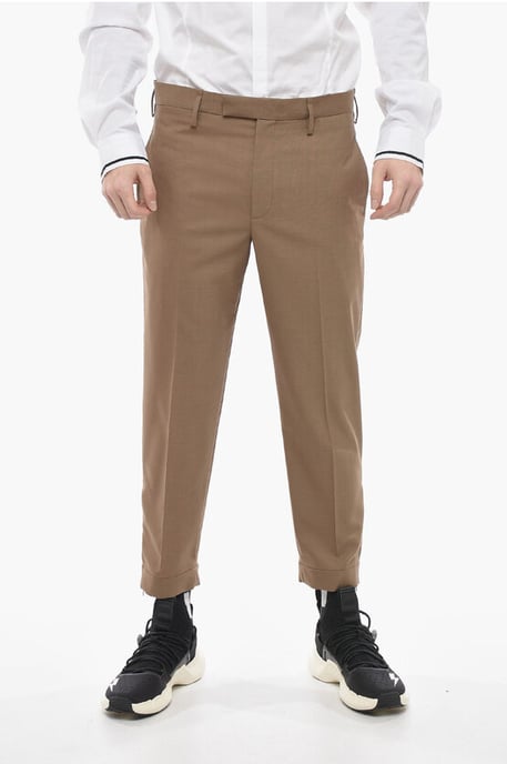 Slim Fit JAMIE-broek met enkelrits in bruin - Image 1