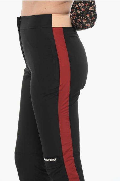 Nylon broek met enkelrits in zwart - Image 3