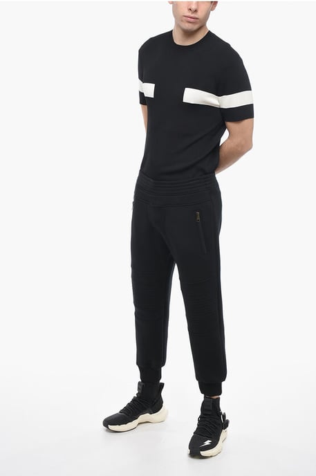 Skinny neopreen bikerbroek met lage taille in zwart - Image 4