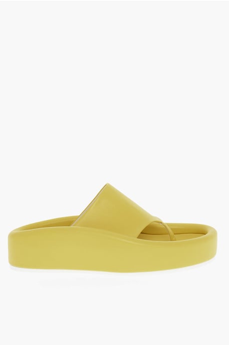 MM6 Kunstleren Teenslippers in Geel - Image 3