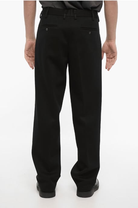 Losse neopreen broek met riemlussen in zwart - Image 2