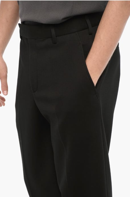Losse neopreen broek met riemlussen in zwart - Image 3