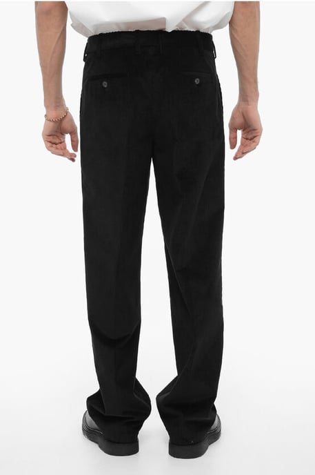 Losse corduroy broek in zwart - Image 2