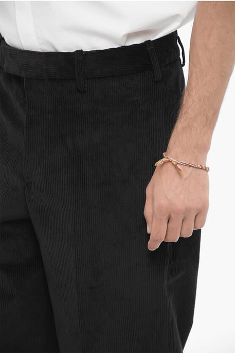 Losse corduroy broek in zwart - Image 3