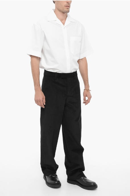 Losse corduroy broek in zwart - Image 4