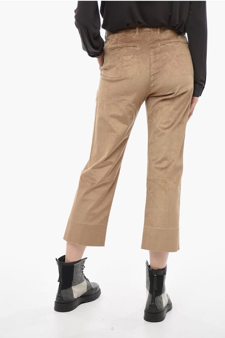 Corduroy broek met wijde pijpen in beige - Image 2