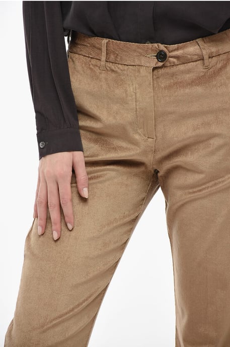 Corduroy broek met wijde pijpen in beige - Image 3
