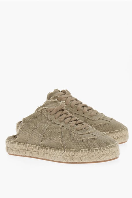 MM22 Open Back Katoenen Lage Sneakers in Groen - Image 1