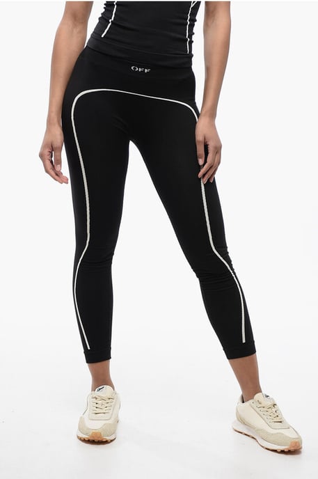 Naadloze legging van stretchnylon in zwart - Image 1