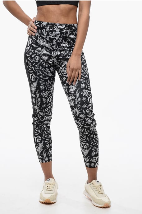 Leggins met Old School-motief en logoband in zwart-wit - Image 1