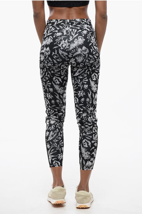 Leggins met Old School-motief en logoband in zwart-wit - Image 2