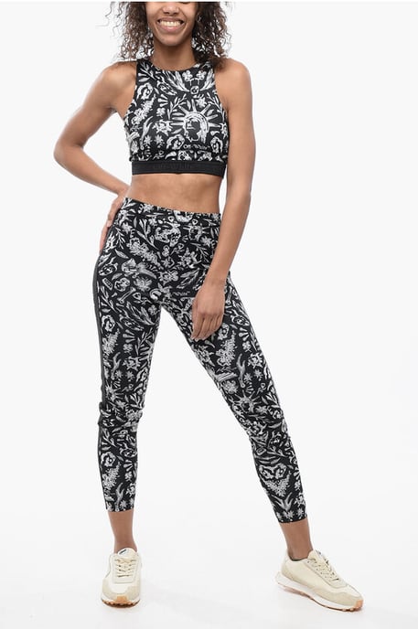 Leggins met Old School-motief en logoband in zwart-wit - Image 4