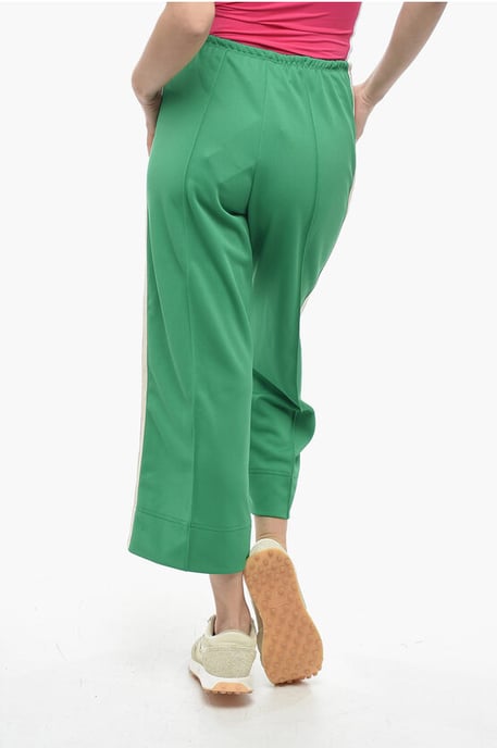Track Flared Pants met contrasterende zijbanden in Groen - Image 2