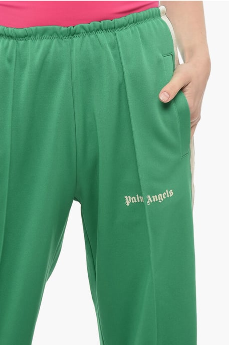 Track Flared Pants met contrasterende zijbanden in Groen - Image 3