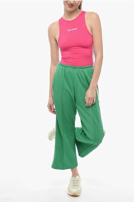 Track Flared Pants met contrasterende zijbanden in Groen - Image 4