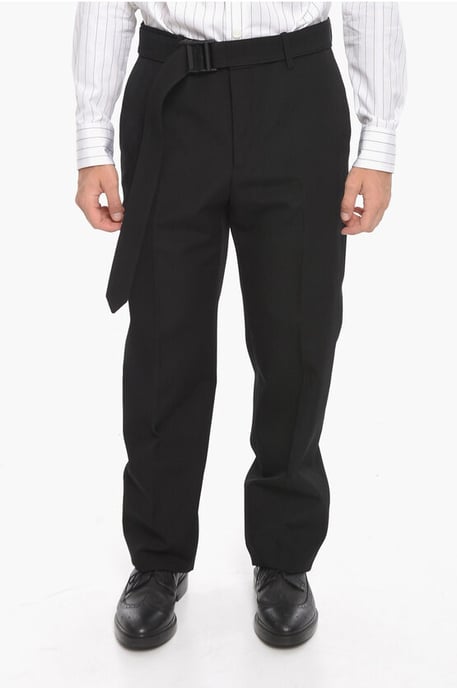 SEIZOENSGEBONDEN Broek met Gesp en DROGE Wollen Broek in Zwart - Image 1