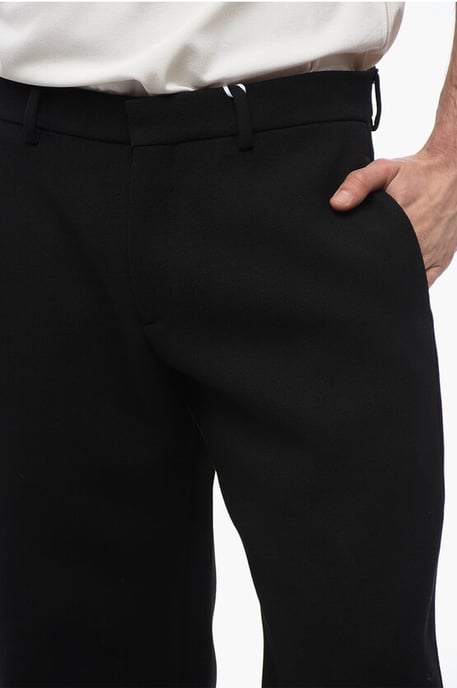 Wollen rechte broek in zwart - Image 3