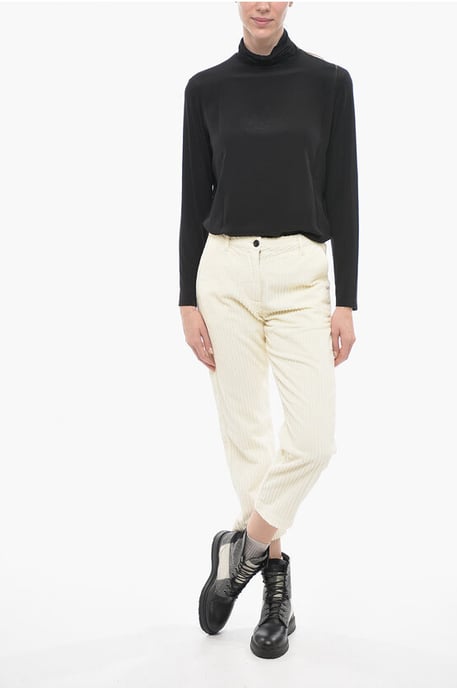 Corduroy broek met wijde pijpen in het wit - Image 4