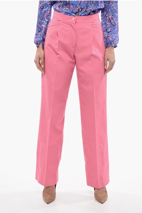 Geplooide MIAMI Wide-Fit Broek in Roze - Image 1
