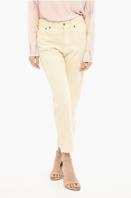 5-pocket katoenen keperbroek in beige - Image 1