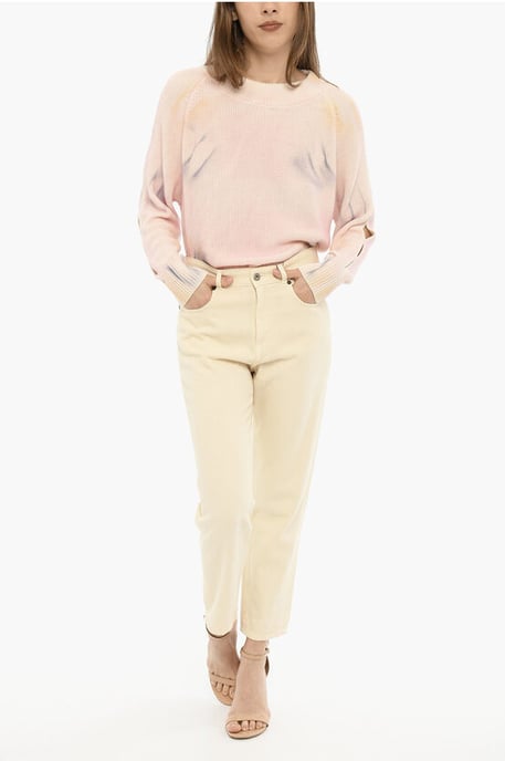 5-pocket katoenen keperbroek in beige - Image 4