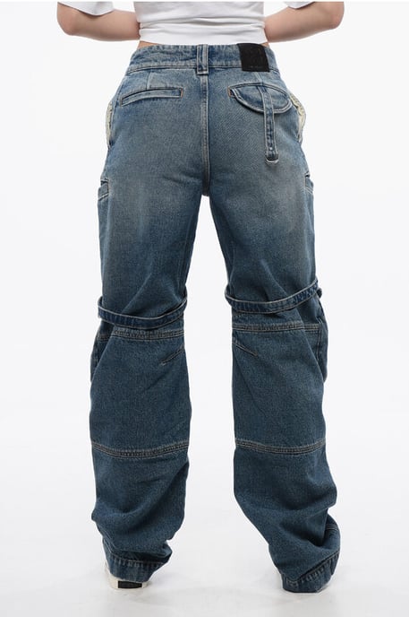 Losse cargojeans met normale taille in blauw - Image 2