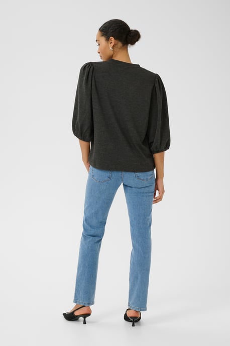 T-shirt met lange mouwen Regular fit black - Image 3