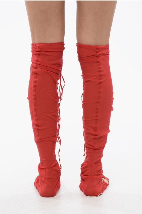 TABI Thing-Highs veterschoenen van zijdemix in rood - Image 3