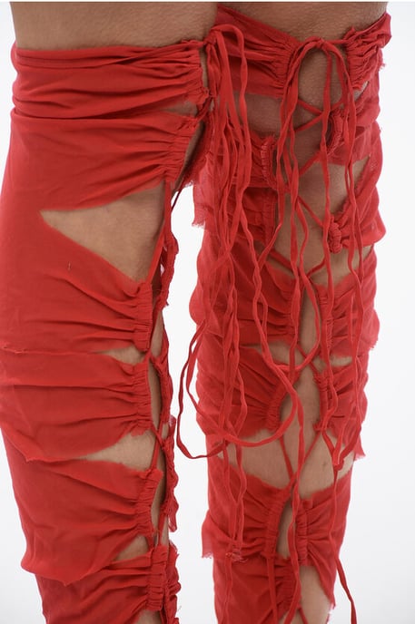TABI Thing-Highs veterschoenen van zijdemix in rood - Image 4