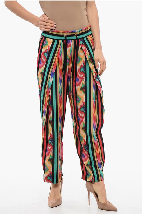 Bedrukte zijden HAREM-broek in veelkleurig - Image 1