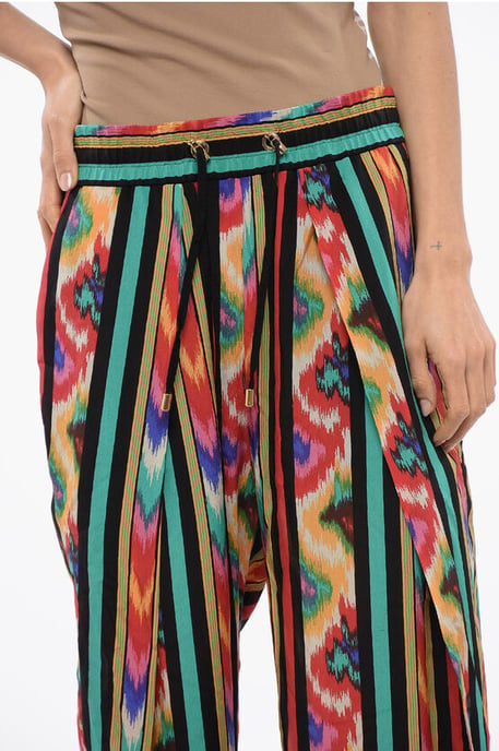 Bedrukte zijden HAREM-broek in veelkleurig - Image 3