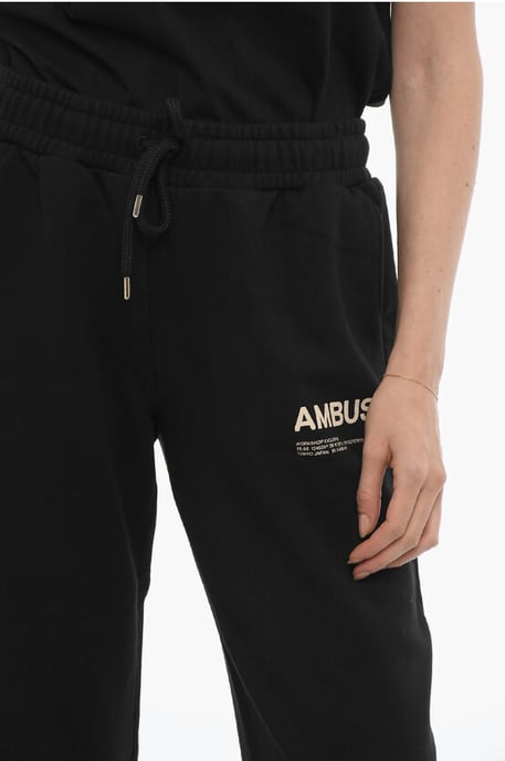Effen joggingbroek met bedrukt logo in het zwart - Image 3