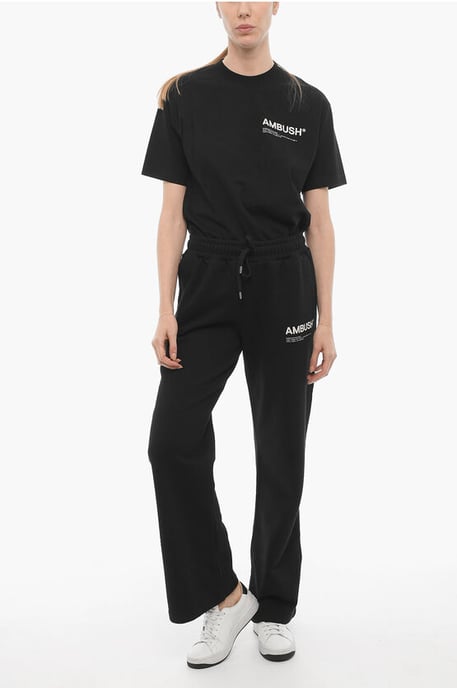 Effen joggingbroek met bedrukt logo in het zwart - Image 4