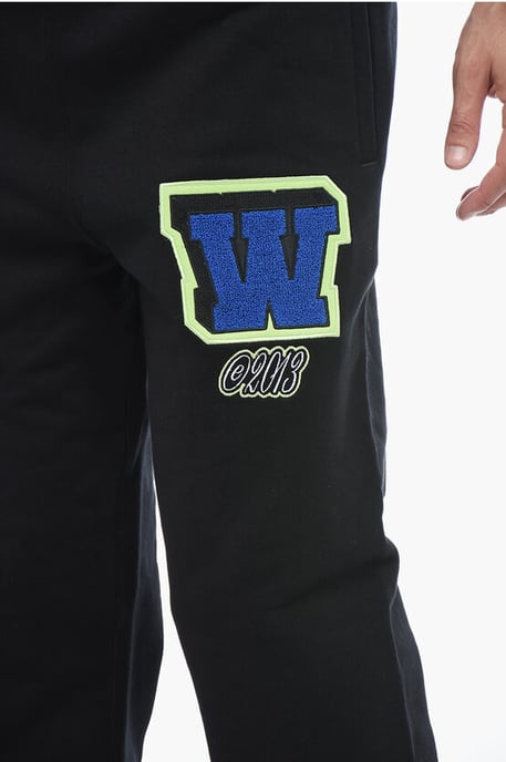 Geborduurde VARS-joggingbroek met patchwork in zwart - Image 3