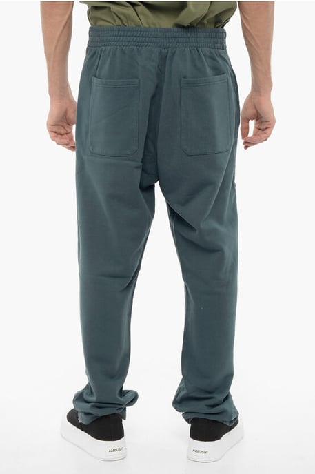 Fleece katoenen WORKSHOP-joggingbroek met trekkoord in de taille in blauw - Image 2