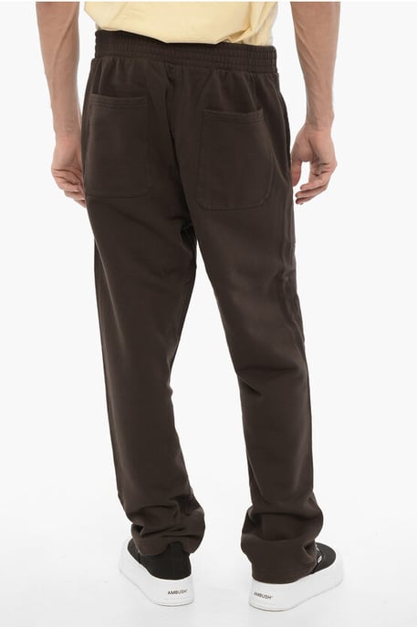 Joggingbroek van geborsteld katoen met contrasterend logo in bruin - Image 2