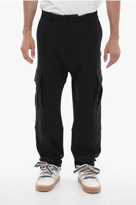 Effen cargo-joggingbroek met contrasterend borduurwerk in zwart - Image 1