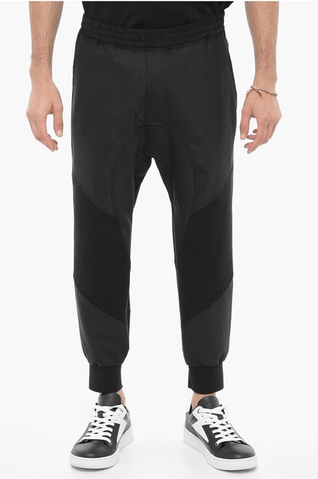 Slouch Fit Virgin Wool Blend Casual Broek in Zwart - Image 1