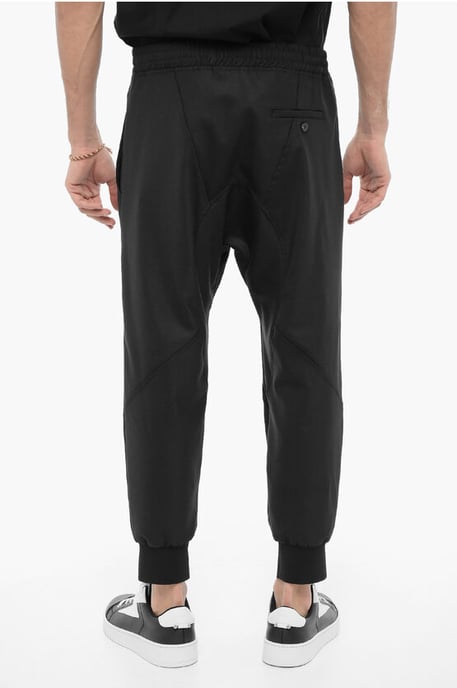 Slouch Fit Virgin Wool Blend Casual Broek in Zwart - Image 2