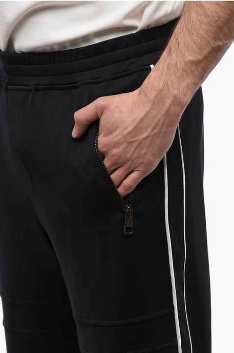 Low Rise MODERNIST joggingbroek met bikerdetail in zwart - Image 3