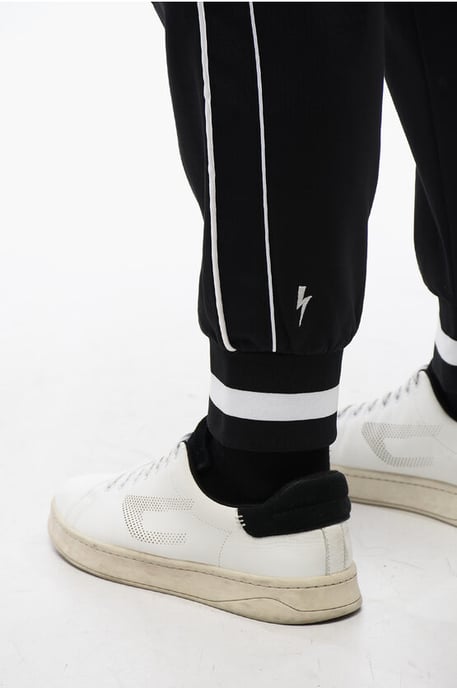 Low Rise MODERNIST joggingbroek met bikerdetail in zwart - Image 4