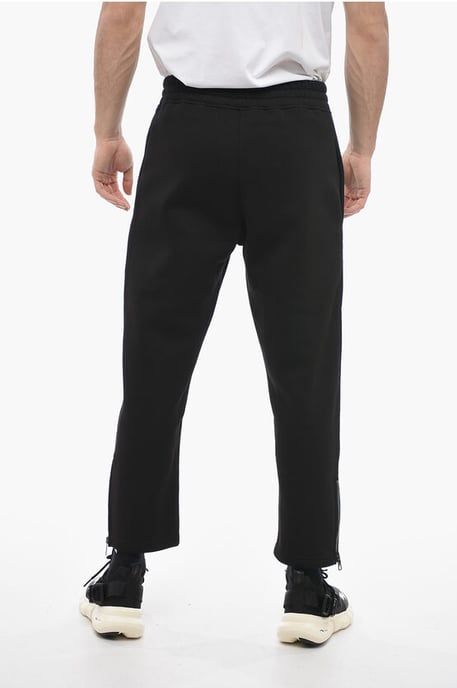 Losse joggingbroek van katoenmix met enkelrits in zwart - Image 2