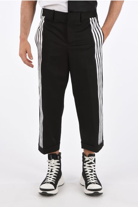 Lage taille broek met piping in zwart - Image 1