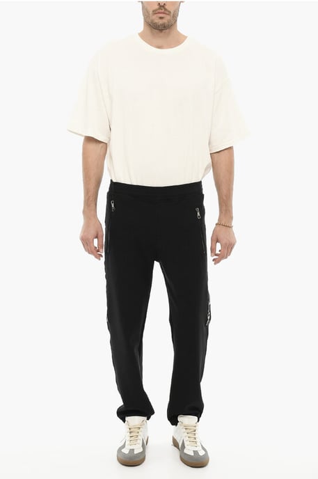 Skinny Fit Joggingbroek met Zij-bliksemprint in Zwart - Image 4