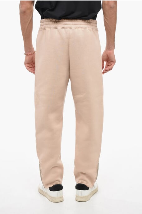 Geborduurde BOLT-joggingbroek met rits aan de manchetten in beige - Image 2